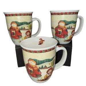 Unbranded Christmas Snowman Hot Cocoa Coffee Mug Lot of 3